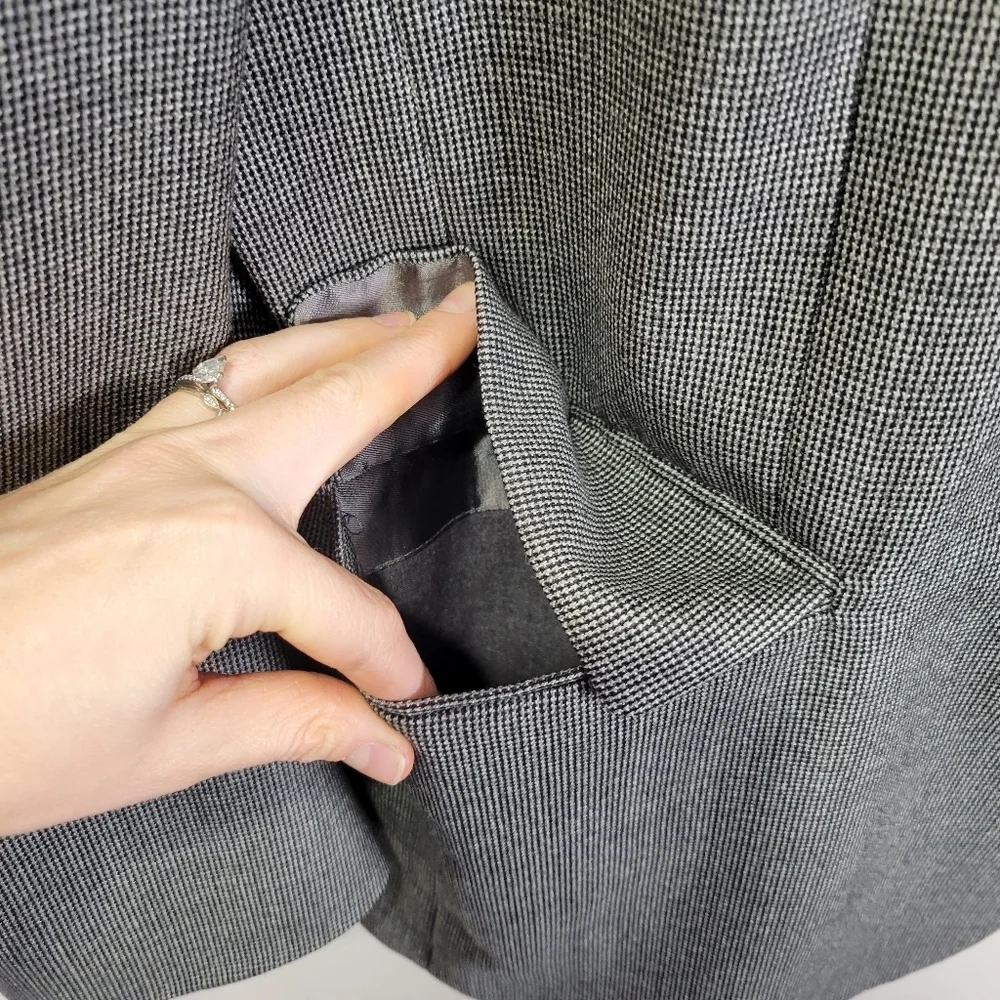 Oscar De La Renta Mens 100% Wool Blazer Gray 46L Sport Coat